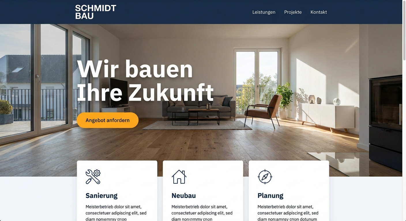 Moderne, professionelle Website nach dem Redesign